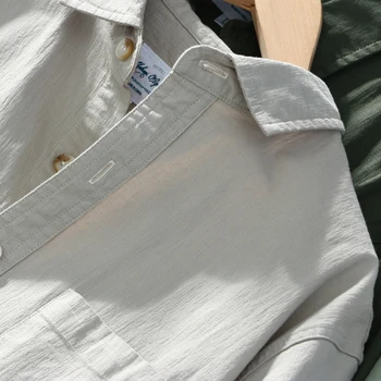 2020 Schinteon Naujas Vyrų Marškinius, Ilgas Rankovėmis Turn-žemyn Apykaklės Medvilnės Atsitiktinis Storio Rudenį Marškinius Vyras vientisos Spalvos Japonų Stiliaus