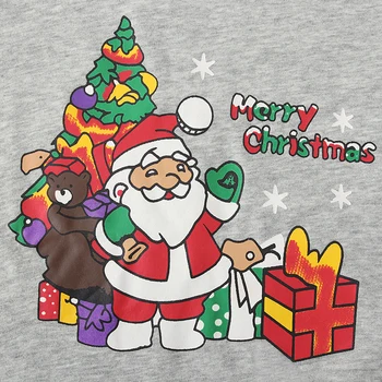 2021 Bamblys Vaikų Drabužių 2vnt Tiktų Kalėdų Spausdinimo Raundo Kaklo T-shirt + Ilgas Kelnes pižama Tracksuit Drabužius, 3-8Y