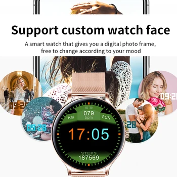 2021 Nauja Full screen touch Ponios Smart žiūrėti Vandeniui apyrankę Širdies ritmo Monitoringo miego stebėjimo smart žiūrėti Xiaomi