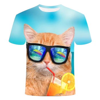 2021 Nauja Katė 3D Spausdinimo marškinėliai Atsitiktinis Trumpas Rankovės O-kaklo Mados Spausdinimo 3D Marškinėliai Vyrų/moterų marškinėliai 3D Vyrų T-shirt