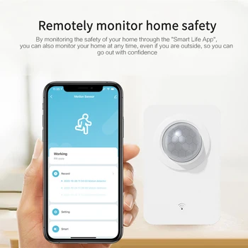2021 Naujas Tuya Smart Home Wifi PIR Judesio Jutiklis Signalizacijos Pasyvus Infraraudonųjų spindulių Detektorius, Skirtas Namų Automatikos Namų Signalizacijos Sistema Gyvenimas