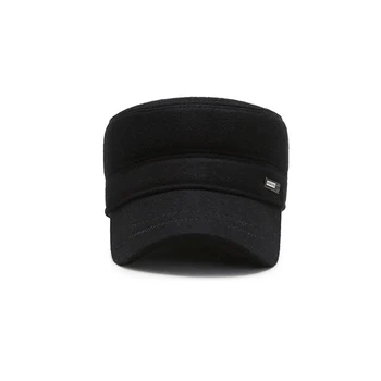 2021 Naujas Vilnonis Black Hat Karinės Žiemos Skrybėlę Bžūp Vyrų Tėtis Skrybėlę Ausies Aukštos Kokybės Reguliuojamas Klasikinis Vyrų Bžūp
