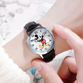 2021 New Mickey Dizaineris Vaikams Žiūrėti Vaikams Odinis Dirželis Japonijos Kvarco Laikrodžiai Berniukas Mergaitė Gimtadienio Dovana Laikrodis Jauni, Laimingi Laiko