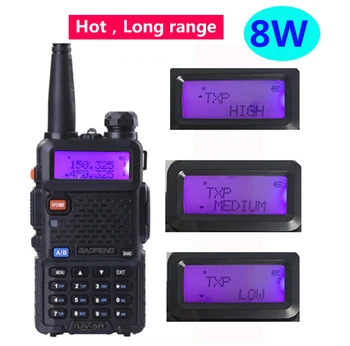 2021 radijo vhf uhf 136-174mhz 400-480mhz FM Radijo Stoties 15 km 8w walkie-talkie uv5r baofeng uv-5r 8w su Dual Band Radio Cb