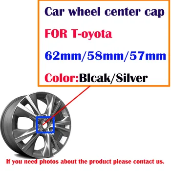 20pcs 57mm 58mm 62mm black silver automobilių Ratų Center Caps hub apima emblema už tota Automobilių reikmenys FT