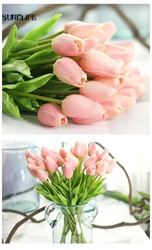 20Pcs/daug Tulpės, Dirbtinės Gėlės PU Mini Latekso Tulpių Flores Artificiales Namų Vestuvių Paty Apdailos Pigūs Gėlių