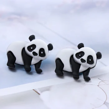 20Pcs Dervos Cabochons Priedai Animacinių filmų Pingvinas Panda Flatback Cabochon Gyvūnų Vaikams Plaukų Lankai Centras 