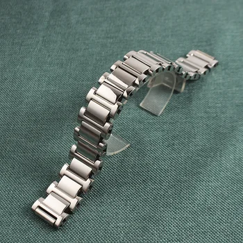 21mm Poliruoto Nerūdijančio Plieno Laikrodžio Dirželis Metalo Laikrodis Juostos Montblanc Sidabrinė