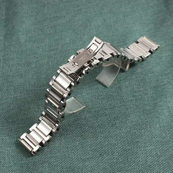 21mm Poliruoto Nerūdijančio Plieno Laikrodžio Dirželis Metalo Laikrodis Juostos Montblanc Sidabrinė