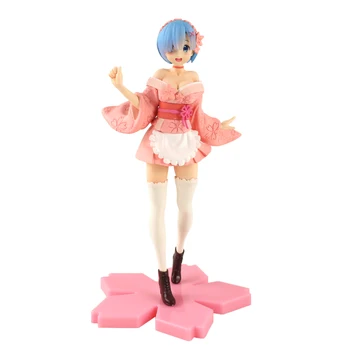 23cm Anime Re:Gyvenimas kitame Pasaulyje Nuo Nulio Rem Vyšnių Stiliaus Statulėlės PVC Kolekcines Modelio Figūra, Žaislai, Lėlės Dovana