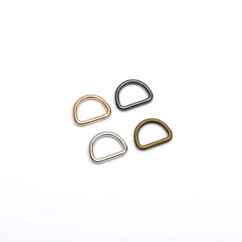 250pcs D žiedas sagtis 10mm metalo lydinio raundo D Dee Žiedas reguliuojamas sklendėmis sidabro/juoda/bronza/aukso RDR-10mm