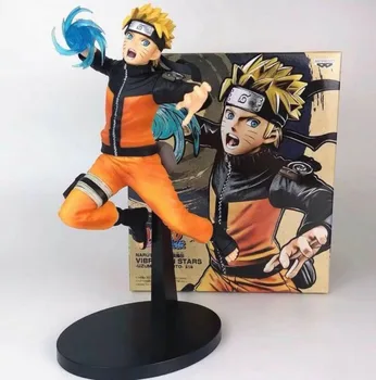 25CM VIBRACIJOS Uchiha Sasuke Pav Uzumaki Naruto Anime Naruto Shippuden Vibracijos Žvaigždžių Statulėlės PVC Modelis Žaislą Dovanų
