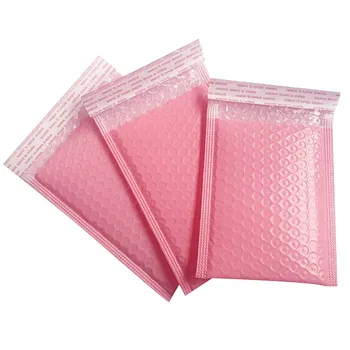 25pcs Rožinė polymailer vokai Savarankiškai Antspaudas pašto burbulas siuntėjus shippping maišeliai smulkaus verslo prekių paketas, greitas laivas