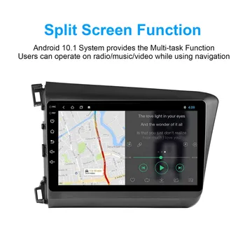 2G+32G DSP Android 10.0 Automobilio Radijo Multimedijos Honda Civic 2013 IPS Ekranas, RDS, FM, GPS Navigaciją Veidrodis Nuorodą Stereo