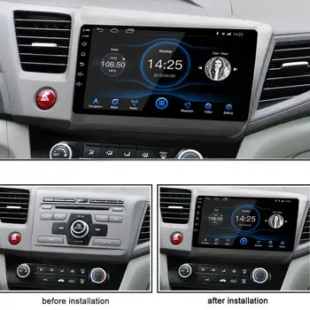 2G+32G DSP Android 10.0 Automobilio Radijo Multimedijos Honda Civic 2013 IPS Ekranas, RDS, FM, GPS Navigaciją Veidrodis Nuorodą Stereo