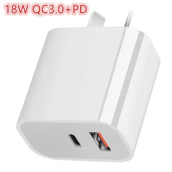 2vnt 18W Greito Įkrovimo AS prijunkite Įkroviklį QC3.0 USB PD 