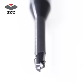 2vnt/daug ZCCCT GM-2BP R1.0-R2.5 volframo plieno, 2 fleita kamuolys nosies ilgas kaklas trumpas pjovimo briaunos dengtos pabaiga malūnas cnc pjovimo įrankiai