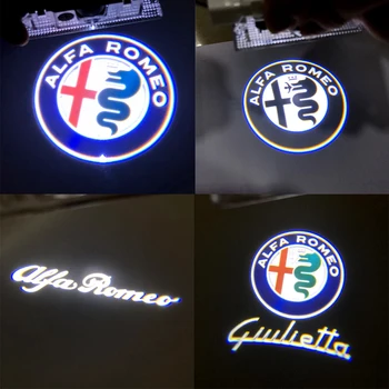 2vnt LED Automobilio Duris Sveiki atvykę Šviesos Projektorius Skirtas Alfa Romeo Giulia Giulietta Mito Stelvio Brera 147 156 159 Voras