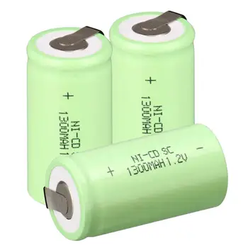 2~16PCS sub c sc įkrovimo baterija (akumuliatorius nicd 1.2 v, 1300mAh baterija ni-cd akumuliatoriai 1.2 v žalia