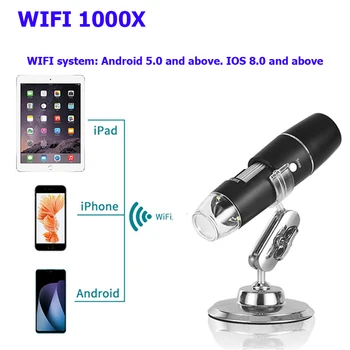3-in-1 Skaitmeninis Mikroskopas 1600X/1000X Nešiojamų Du Adapteriai palaiko 