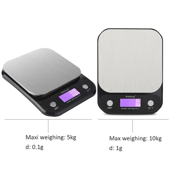 3 kg/5kg/10kg 0,1 g/1g Didelis Tikslumas Apšvietimo Elektros Masto su 3-9V USB Mokesčio, Nerūdijančio Plieno Svėrimo Virtuvė Masto Svarstyklės
