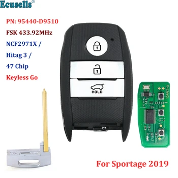 3 Mygtuką FSK 433.92 MHz Keyless Go Smart Nuotolinio Rakto Pakabuku NCF2971X / HITAG 3 / 47 Chip PN: 95440-D9510 už Kia 2019 Sportage KIA7