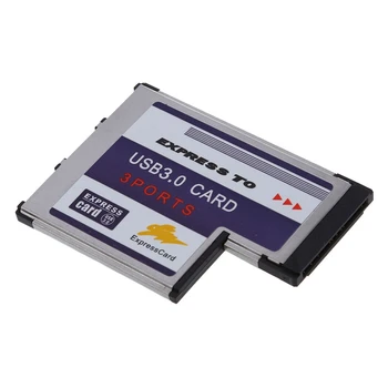 3 Port USB 3.0 Express Card 54mm PCMCIA Express Card NAUJAS Nešiojamas