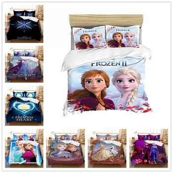 3 Vnt Frozen2 Anna Elsa Patalynės Komplektas Queen ' King Size Lova Rinkinys Vaikams Mergina Antklode Padengti Šalikas Pakratai Rinkiniai Poliesteris