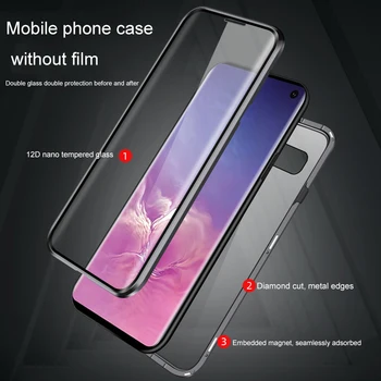 360 Magnetinio Adsorbcijos Metalo Case For Samsung Galaxy A31 A11 M31 A91/S10 10 pastaba lite 2020 A81 M30S M30 M20 Dvigubo Stiklo Atveju