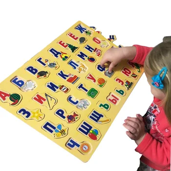 3D Mediniai Žaislai Vaikams Įspūdį rusijos Raidžių Mokymasis Suvokti Valdybos Vaikams, Dovana, Žaidimas Montessori vaiko Mokymosi Abėcėlė