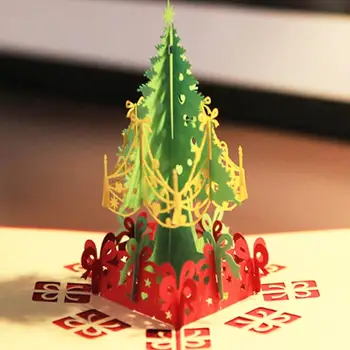 3D Pasirodančių Kalėdų Kortelė Kalėdų Eglutė Sveikinimo Šventė Naujųjų Metų Kortelės Žiemos Atostogų Sveikinimo Atvirukai su Vokais Kūrybos Gif