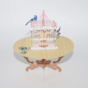 3D Rankų darbo Stalo Paukštis Narve Kinų Stiliaus Šarka Popieriaus Atvirukai Atvirukas Stalo Dekoro Gimtadienio Šventė Kūrybos Dovana