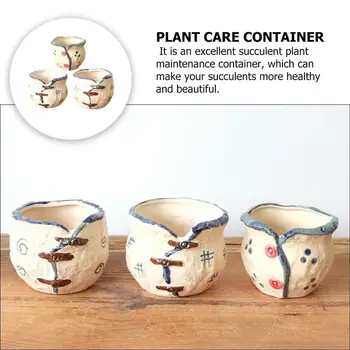 3Pcs Puikus Sultingi Augalų Vazonai, Sodo Vazonas Unikali Keramikos Sodinamoji Keramikos Sultingas Gėlių Vazonai, Sultingas Gėlių Vazonus