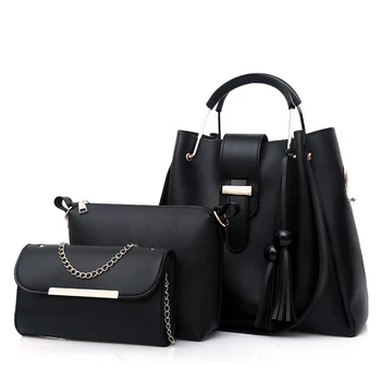 3pcs / set composite maišelį Europos ir Amerikos markių moterų rankinės kibirą Mados kutais pečių krepšiai, Grandinės krepšys