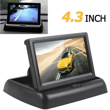 4.3 Colių Sulankstomas Spalvų TFT LCD Mini Automobilių Galinio vaizdo Monitorius su Transporto priemonės, Automobilių Atsarginės Atbulinės eigos Parkavimo kamerų Sistema