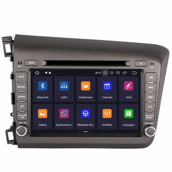 4+64 Android 9.0 Automobilio Stereo Smart Daugiaformačių DVD Grotuvas GPS Honda CIVIC 2012+ Map Garso ir Vaizdo radijo magnetofonas galvos vienetas