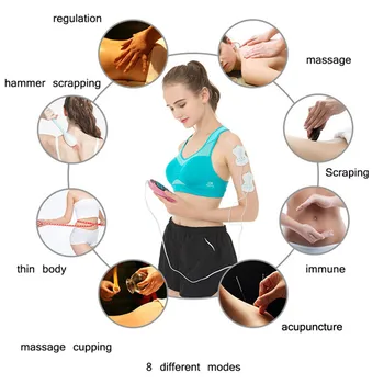 4 Būdus, Kaip Dešimtys Masažas Mašinos Elektros Skaitmeninis Terapijos Massager Viso Kūno Skausmą, Raumenų Stimuliatorius + 4 Elektrodų Pagalvėlės, Dovanų