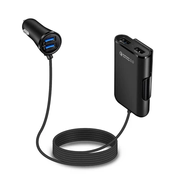 4 Port Automobilinis Įkroviklis Multi USB Keleivių Automobilinis Įkroviklis QC 3.0 Priekinės galinės Sėdynės Adapteris Universalus Įkrovimo USB Įkroviklius IPhone GPS