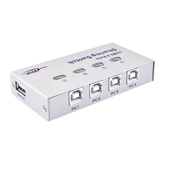 4 Port USB Auto Switch Box 4 į 1 out usb2.0 Hub kelis kompiuterius dalintis viena USB2.0 prietaisas