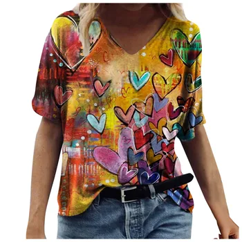 40# Moterų Top Grafinis T-shirt Šviesą Ponios T-shirt Ladies Vasaros Grybų Spausdinti Trumpas rankovėmis Apvalios Kaklo marškinėliai Atsitiktinis Marškinėliai