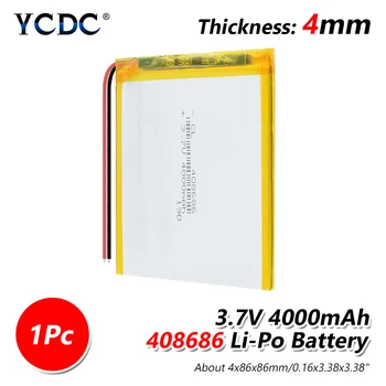 408686 3.7 V 4000mAHh Li-Po Baterija PDA Vedio Tablet Žibintuvėlis Atsarginę Elektros energiją, Medicinos Įranga, Ličio-jonų Ląstelių