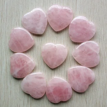 40mm Didmeninė 10vnt/daug Mados geros kokybės natūralaus akmens rožinė širdies pakabučiai už karoliai, papuošalai priėmimo nemokamas pristatymas