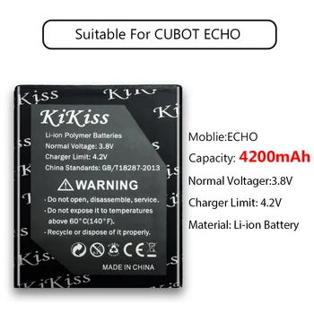 4200mAh Didelės Talpos Bateriją CUBOT ECHO Mobiliojo Telefono Li-jonų Polimerų Baterija, Didelis Energijos CUBOT ECHO