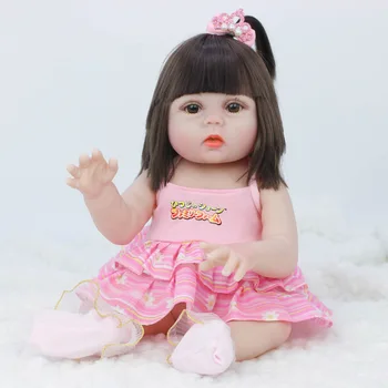 45cm Lėlės gali tualetą bebe kūdikių lėlės reborn Modeliavimas Kūdikių Lėlės, Minkšti Silikoniniai Atgimsta Bamblys Žaislai Mergaitėms, Vaikams