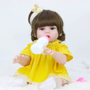 45cm Lėlės gali tualetą bebe kūdikių lėlės reborn Modeliavimas Kūdikių Lėlės, Minkšti Silikoniniai Atgimsta Bamblys Žaislai Mergaitėms, Vaikams