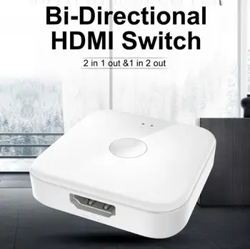 4K Hdmi Switch Hdmi Bi-Directional 2X1 Ab Switcher Splitter Susitiko 2 Poort Ondersteunt Ultra HD 1080P Už PS4 Xbox HDTV