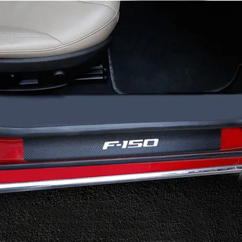 4PCs Anglies Pluošto Pu odos Durų Slenksčio apsauga Ford F150 F-150 Automobilių Durų Slenksčio Nusitrinti Plokštė Raštas Automobilių Reikmenys