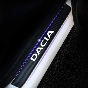 4Pcs Automobilių stilius Anglies Pluošto Lipdukas Durų Slenksčio Plokštė Padengti Lipdukai Dacia Duster 