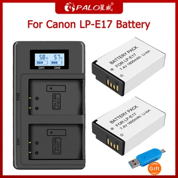 4Pcs LPE17 LP E17 LP-E17 Baterija + LCD USB Dual Kroviklis Canon EOS 200D M3 M6 750D 760D T6i T6s 800D 8000D Kiss X8i Kameros