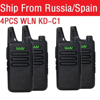 4PCS Nešiojamų Radijo WLN KD-C1 Mini Wiress Walkie talkie UHF Nešiojamą Du Būdu Radijo ryšys Transiveris Walkie-talkie рация